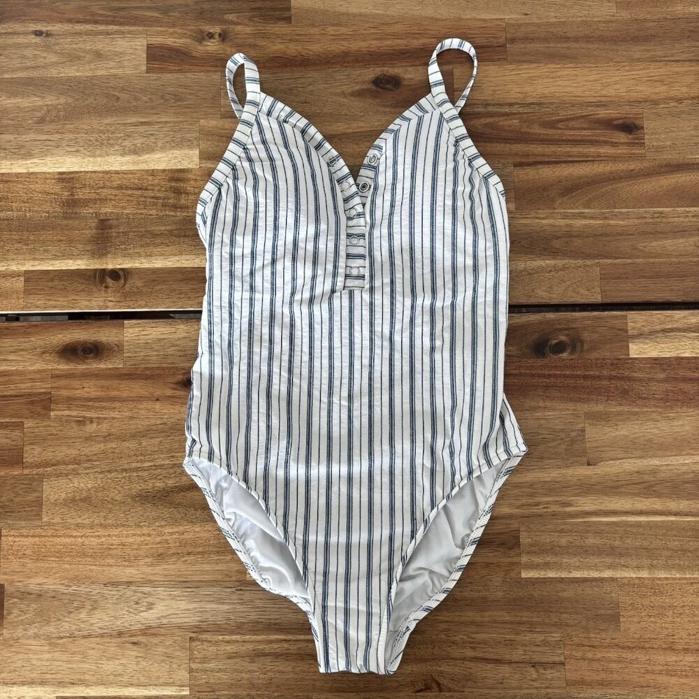 Seafolly Australia Women’s Swimsuit USA Sz 6 Striped Beach Resort Pool Vacation